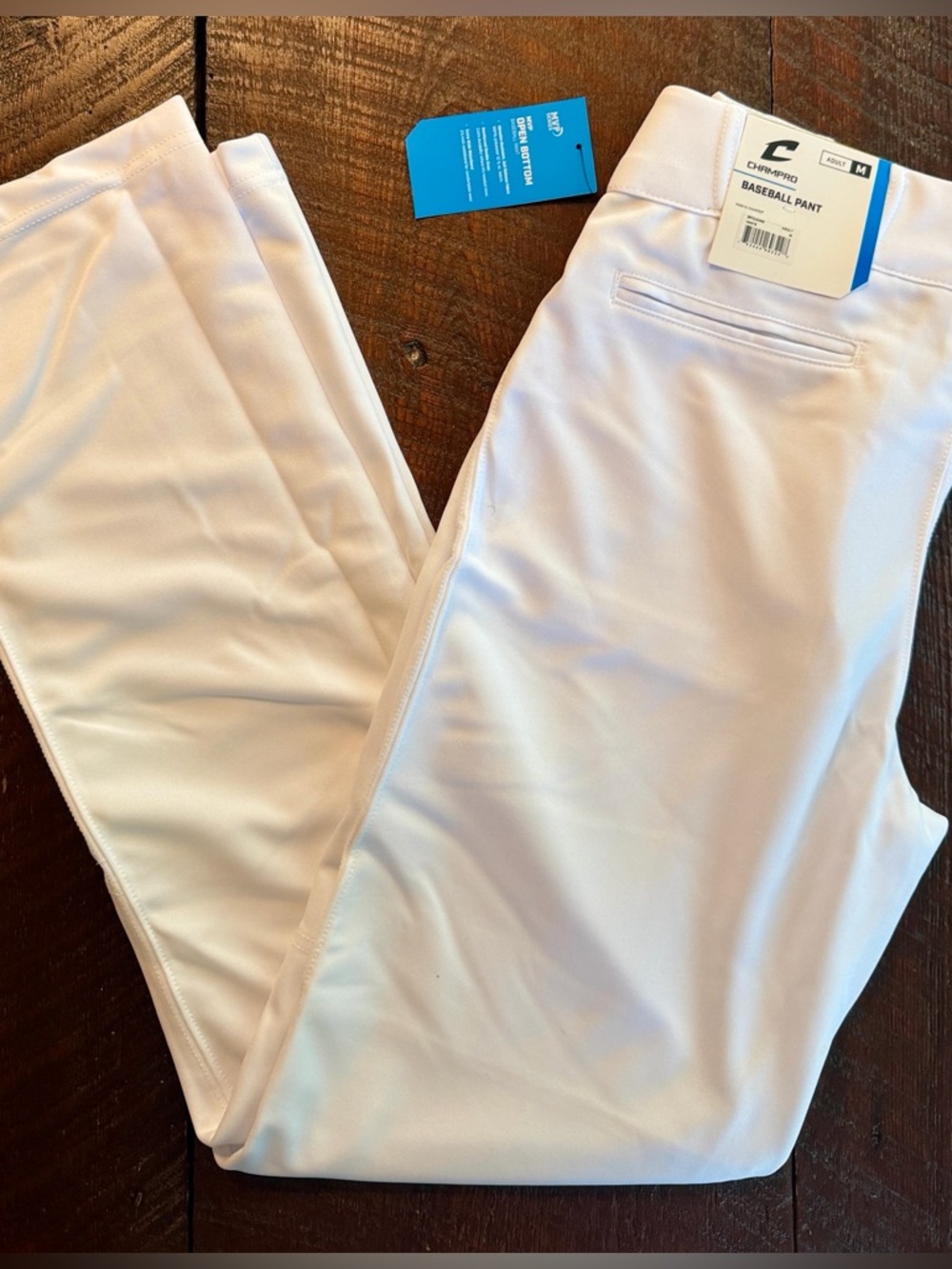 Champro Adult M Baseball Pants White Open Bottom NWT Athletic